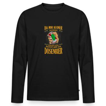 Biertrinker Alkohol Bier Saufen Party Dosenbier - Männer Premium Bio Langarmshirt - Schwarz - Vorne - Nico (187cm)
