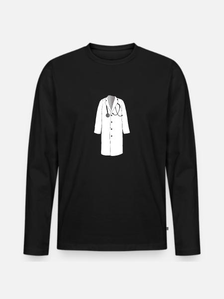 Læge Kittel - Premium økologisk langærmet T-shirt til mænd - sort