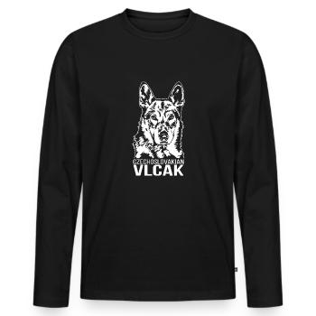 Czechoslovakian Vlcak Portrait Hunde Wilsigns - Männer Premium Bio Langarmshirt - Schwarz - Vorne - Nico (187cm)