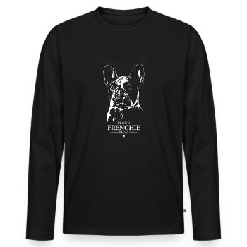 Frenchie Mom Hunde Hund French Bulldog Wilsigns - Männer Premium Bio Langarmshirt - Schwarz - Vorne - Nico (187cm)