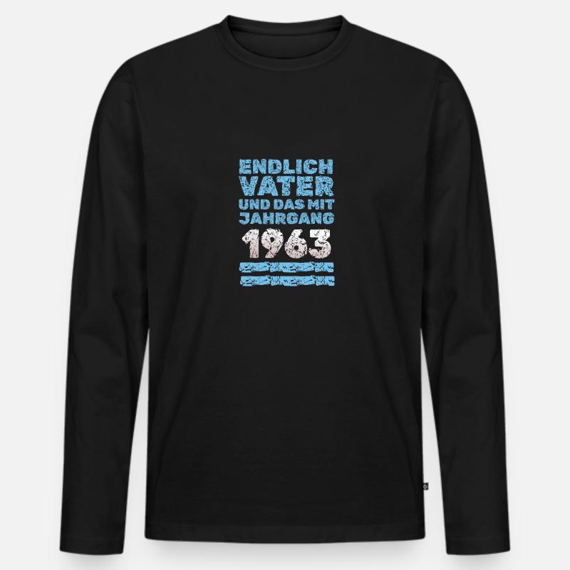 1963 - Männer Premium Bio Langarmshirt - Schwarz