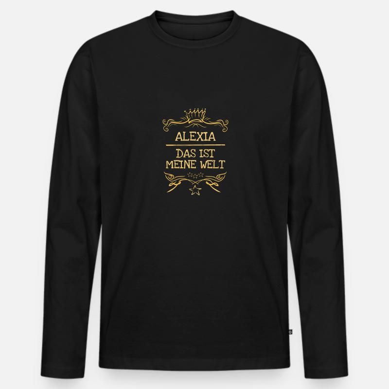 Alexia als Mädchenname - Männer Premium Bio Langarmshirt - Schwarz
