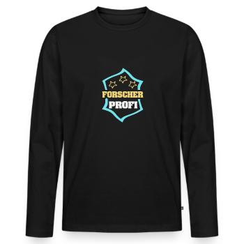 Beruf Forscher - Männer Premium Bio Langarmshirt - Schwarz - Vorne - Nico (187cm)