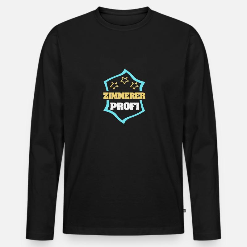 Zimmerer als Beruf - Männer Premium Bio Langarmshirt - Schwarz
