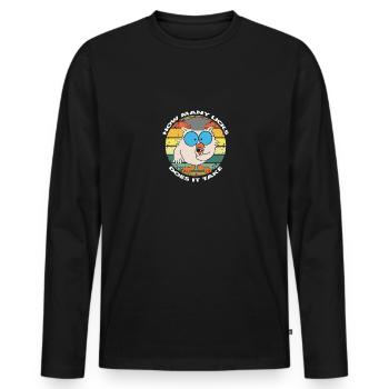 Funny How Many Licks Does It Take - Men's Premium Organic Long Sleeve Shirt - black - Front - Nico (187cm)