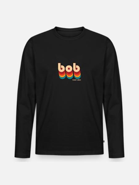 Retro Bob Name - Men's Premium Organic Long Sleeve Shirt - black