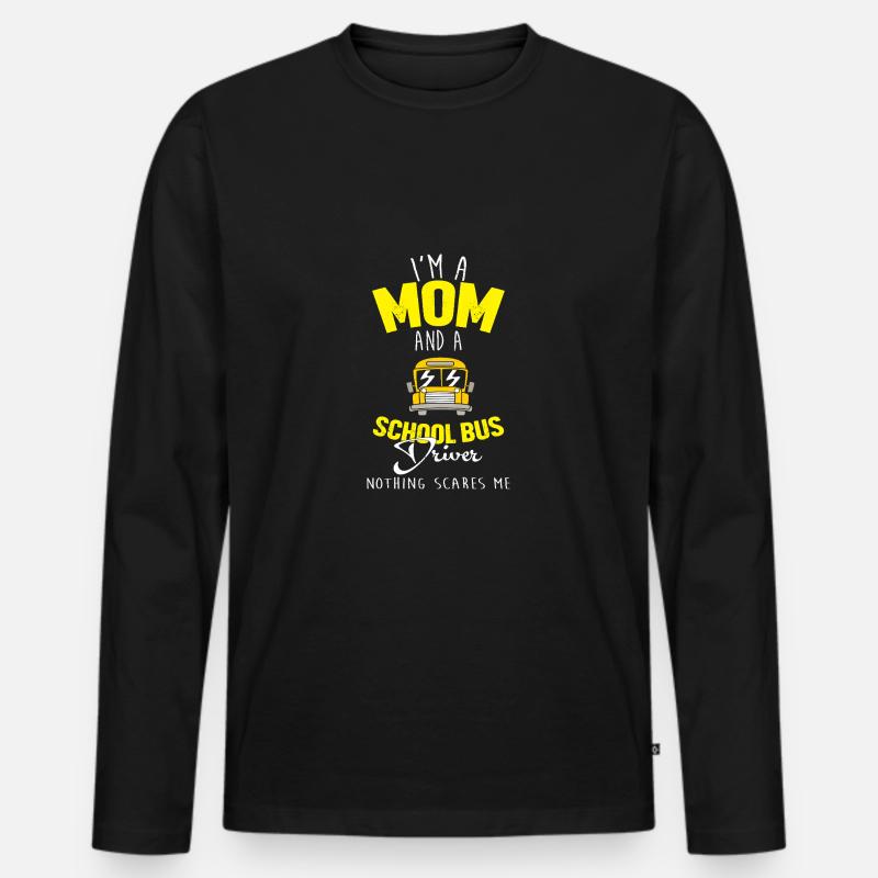 Schulbusfahrer Schulbus - Männer Premium Bio Langarmshirt - Schwarz