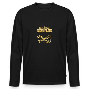Leichtathletik - Männer Premium Bio Langarmshirt - Schwarz - Vorne - Nico (187cm)