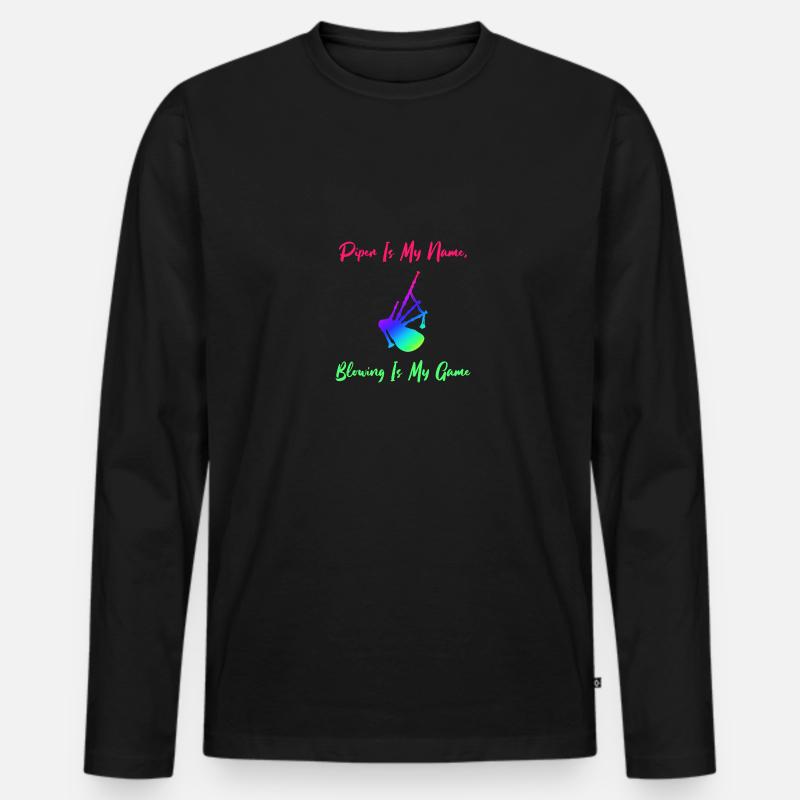 Schottland Dudelsack Bagpipe Musiker Geschenk - Männer Premium Bio Langarmshirt - Schwarz