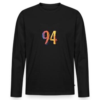 Bande dessinée à 94 numéros - T-shirt manches longues Premium bio Homme - noir - Devant - Nico (187cm)