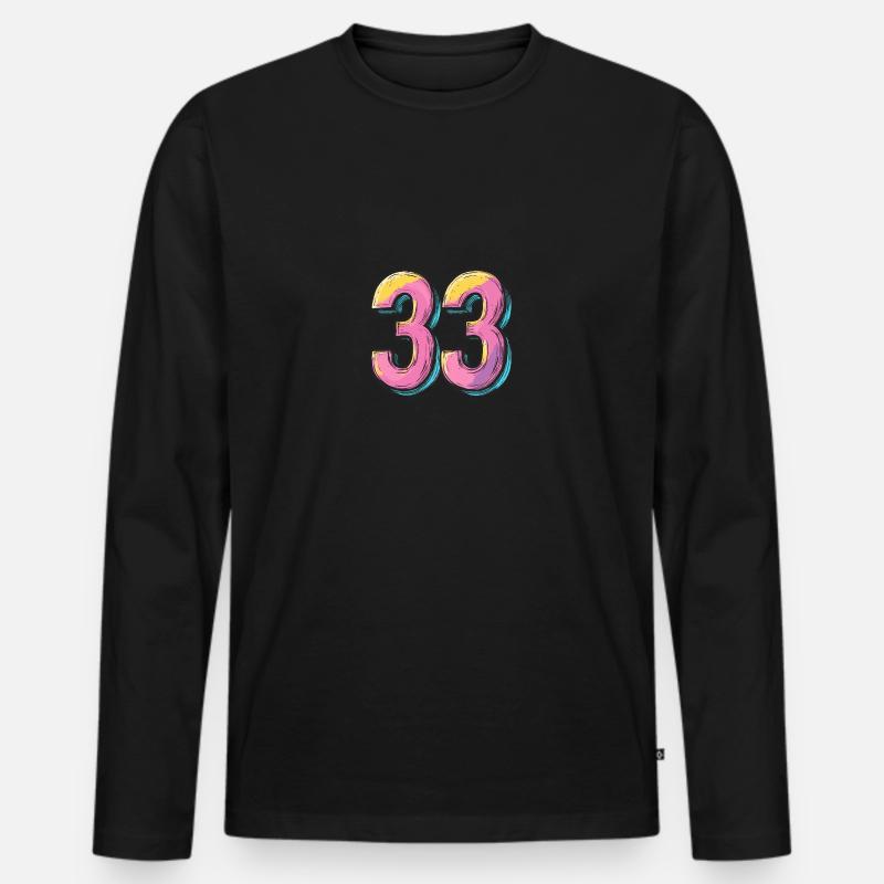 33 Number Comic - Men's Premium Organic Long Sleeve Shirt - black