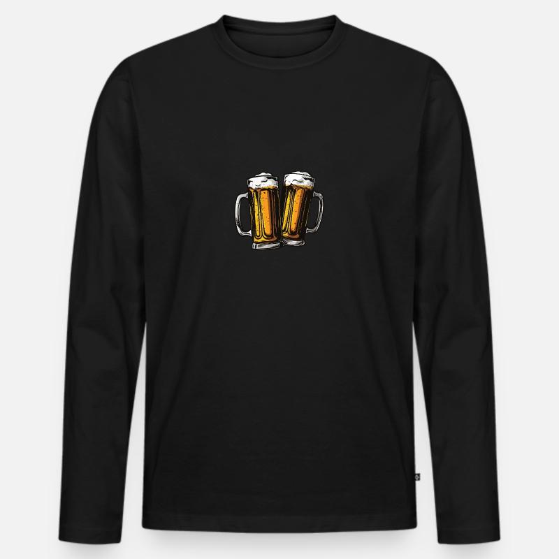 Bierkrug Bier - Männer Premium Bio Langarmshirt - Schwarz