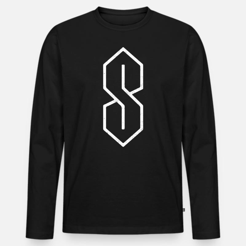 90er Jahre - Männer Premium Bio Langarmshirt - Schwarz
