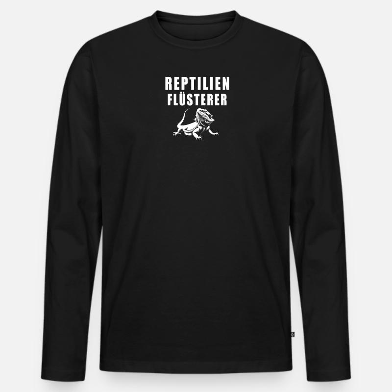 Reptilien Flüsterer - Männer Premium Bio Langarmshirt - Schwarz