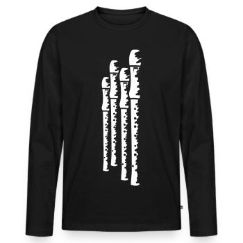 Flutes - Men's Premium Organic Long Sleeve Shirt - black - Front - Nico (187cm)