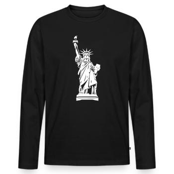 Statue of Liberty - Men's Premium Organic Long Sleeve Shirt - black - Front - Nico (187cm)