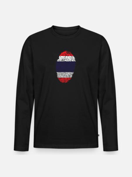 Fingerprint - Thailand - Men's Premium Organic Long Sleeve Shirt - black
