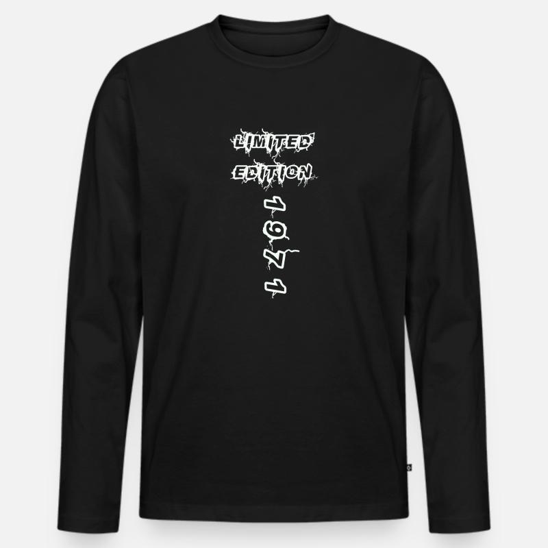 1971 - Männer Premium Bio Langarmshirt - Schwarz
