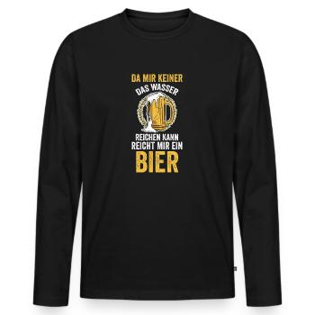 Da mir keiner das Wasser reichen kann reicht mir e - Männer Premium Bio Langarmshirt - Schwarz - Vorne - Nico (187cm)