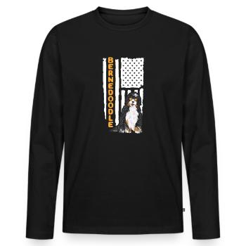 Bernedoodle Dog - Men's Premium Organic Long Sleeve Shirt - black - Front - Nico (187cm)