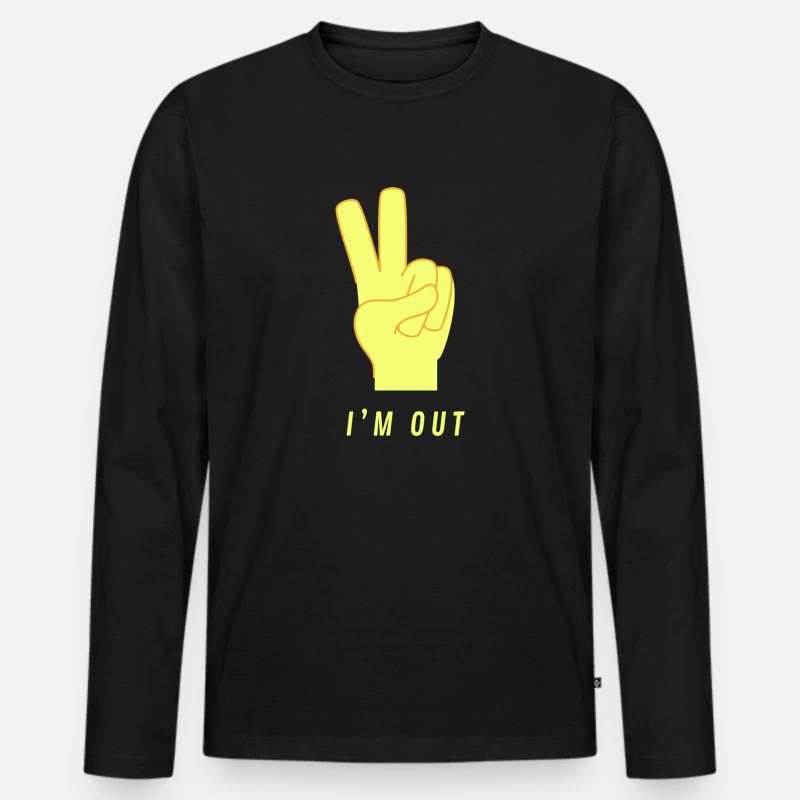 I'm out - Männer Premium Bio Langarmshirt - Schwarz