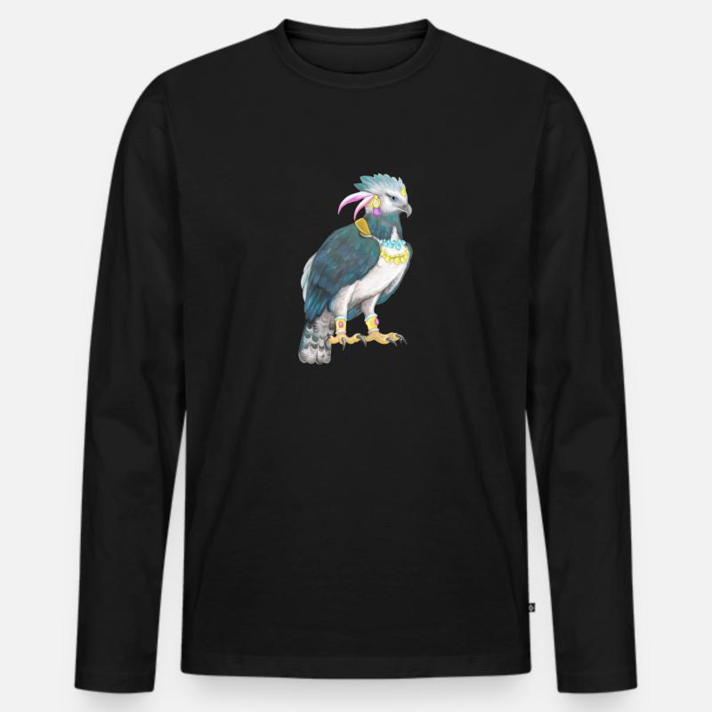 Harpyie Greifvogel Vogel - Männer Premium Bio Langarmshirt - Schwarz