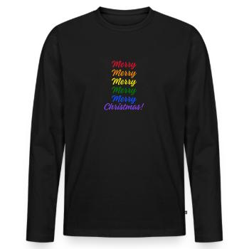 Joyeux Noël! Personnes LGBTQ - T-shirt manches longues Premium bio Homme - noir - Devant - Nico (187cm)