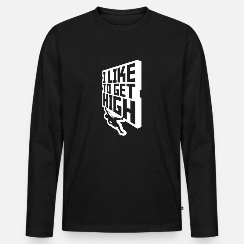 like to get high - Männer Premium Bio Langarmshirt - Schwarz