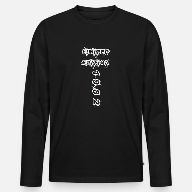 1982 - Männer Premium Bio Langarmshirt - Schwarz