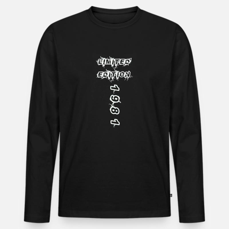 1981 - Männer Premium Bio Langarmshirt - Schwarz