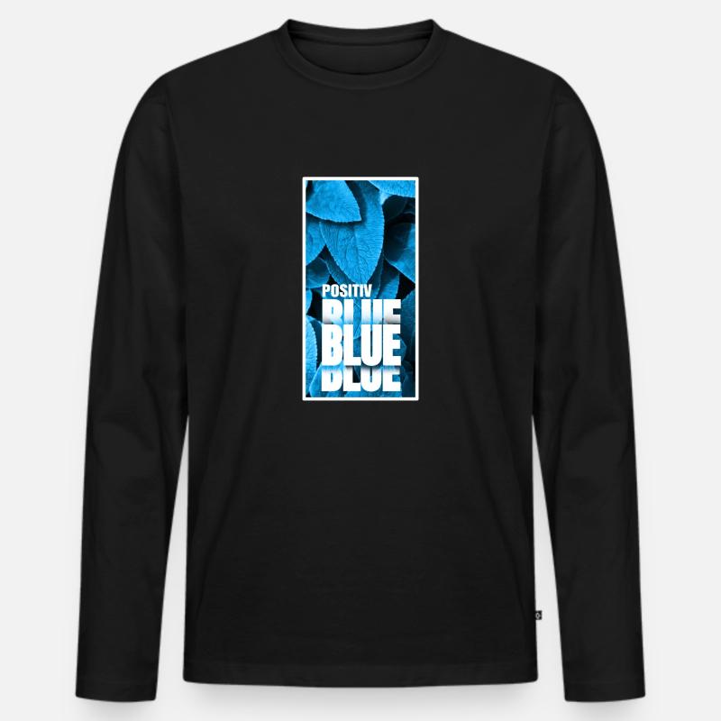 Positiv BLUE Mint - Männer Premium Bio Langarmshirt - Schwarz