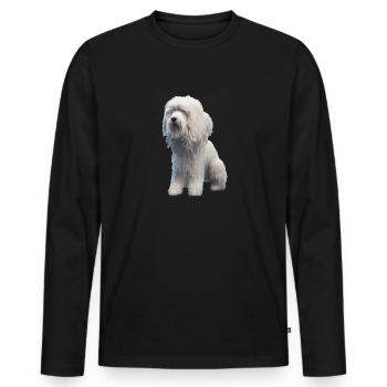 Chien de berger anglais ancien - Bobtail - T-shirt manches longues Premium bio Homme - noir - Devant - Nico (187cm)