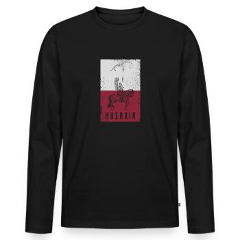 Polen Husaria Husaren Kavallerie Militär Geschicht - Männer Premium Bio Langarmshirt - Schwarz - Vorne - Nico (187cm)
