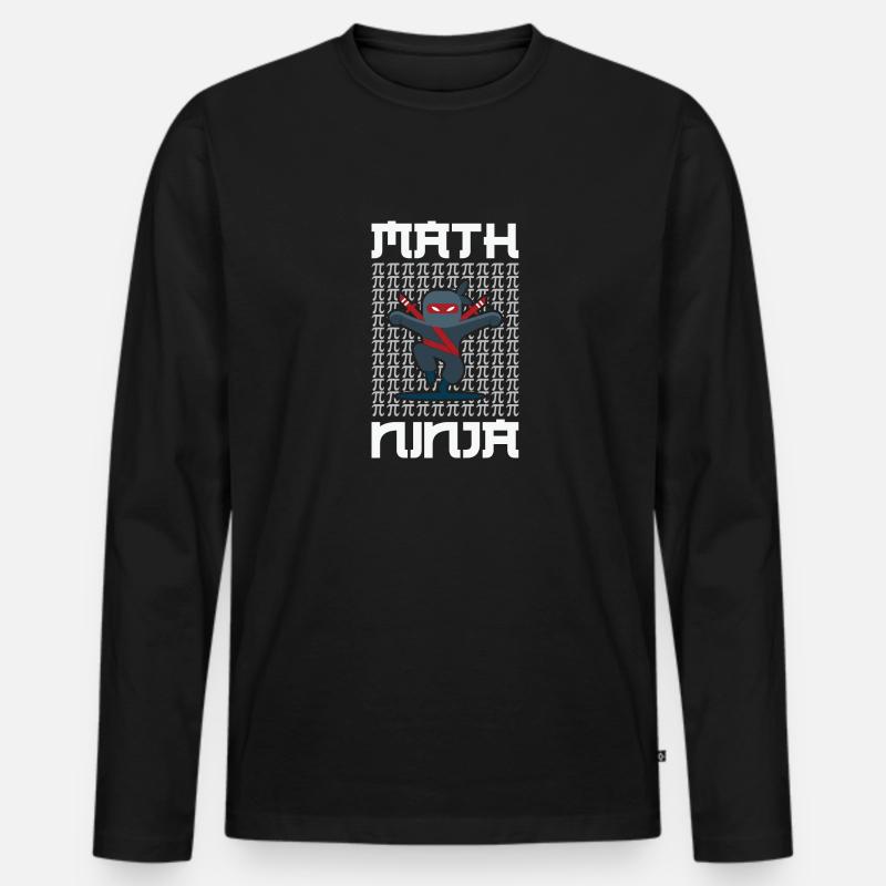 Math Teacher Math Ninja - Männer Premium Bio Langarmshirt - Schwarz