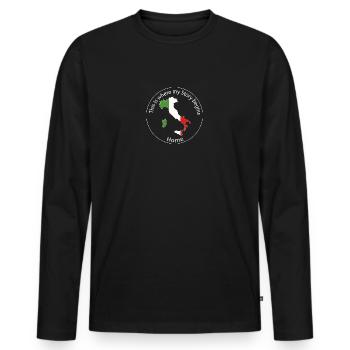 C’est là que mon histoire commence - Motif Italy - T-shirt manches longues Premium bio Homme - noir - Devant - Nico (187cm)