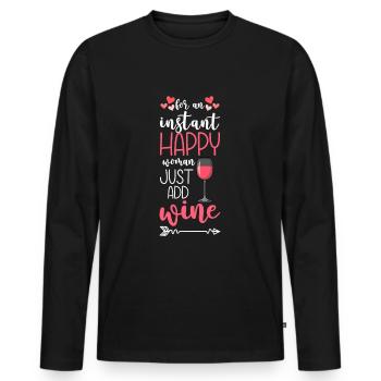 Happy holiday - Men's Premium Organic Long Sleeve Shirt - black - Front - Nico (187cm)