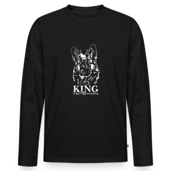 Berger allemand Roi de tout ce qui concerne les chiens - T-shirt manches longues Premium bio Homme - noir - Devant - Nico (187cm)