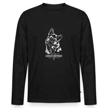German Shepherd Dad Hunde Hund Wilsigns - Männer Premium Bio Langarmshirt - Schwarz - Vorne - Nico (187cm)