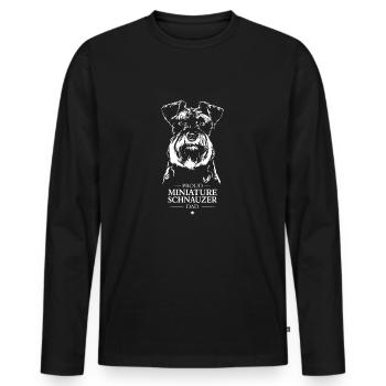 Miniature Schnauzer Dad Hunde Hund Wilsigns - Männer Premium Bio Langarmshirt - Schwarz - Vorne - Nico (187cm)