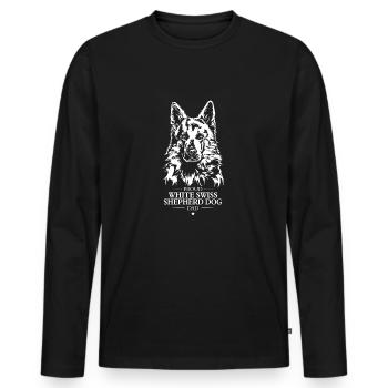 White Swiss Shepherd Dog Dad Schäferhund Wilsigns - Männer Premium Bio Langarmshirt - Schwarz - Vorne - Nico (187cm)