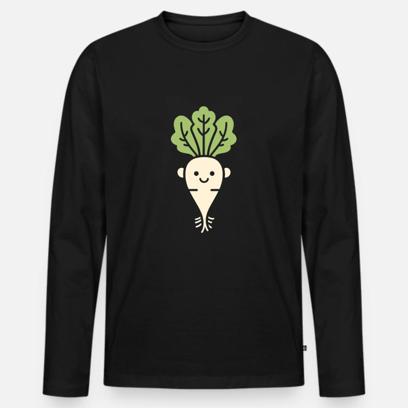 Endive - Männer Premium Bio Langarmshirt - Schwarz