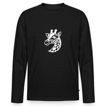 Kleine putzige Giraffe mit niedlichem Blick - Männer Premium Bio Langarmshirt - Schwarz - Vorne - Nico (187cm)