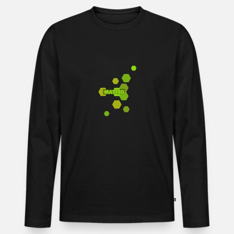 Matteo - Männer Premium Bio Langarmshirt - Schwarz