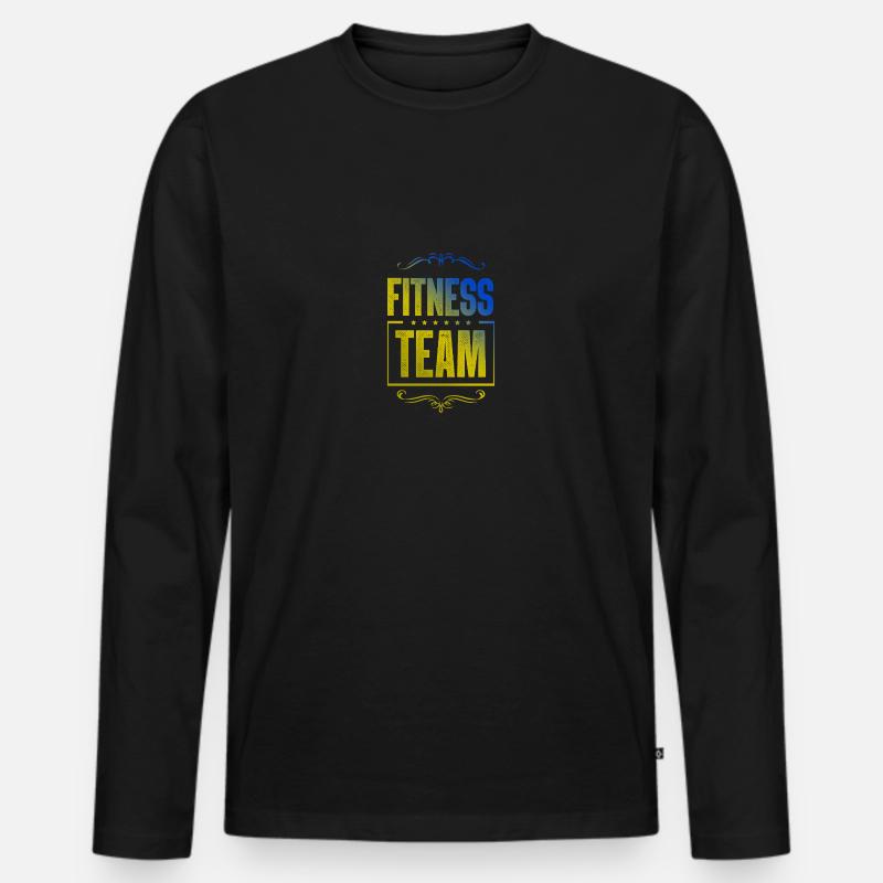 Fitness Crew - Männer Premium Bio Langarmshirt - Schwarz
