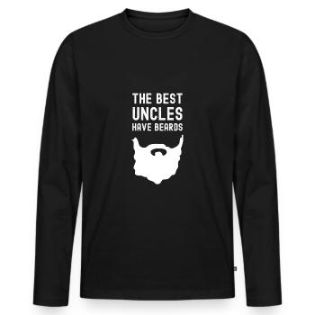 Best Uncles Have Beards Onkel Uncle Geschenkidee - Männer Premium Bio Langarmshirt - Schwarz - Vorne - Nico (187cm)