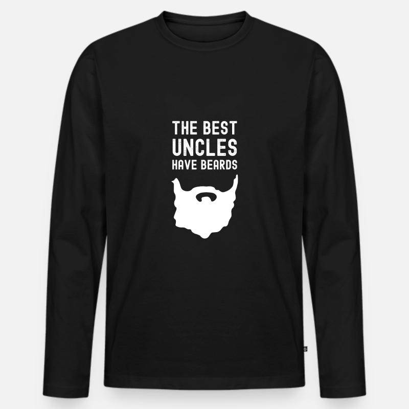 Best Uncles Have Beards Onkel Uncle Geschenkidee - Männer Premium Bio Langarmshirt - Schwarz