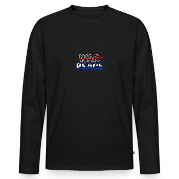 Non à la guerre, à la paix - T-shirt manches longues Premium bio Homme - noir - Devant - Nico (187cm)