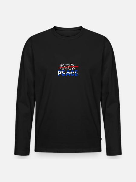 No to War, Peace - Men's Premium Organic Long Sleeve Shirt - black