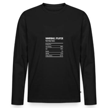 Drôle de table de nutrition de handball disant Ges - T-shirt manches longues Premium bio Homme - noir - Devant - Nico (187cm)