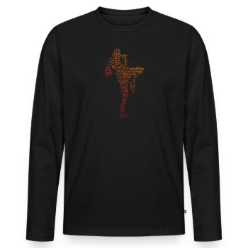 Boxe Thaï Boxe Thaï Boxeuse Thaï Muay Thai Femmes - T-shirt manches longues Premium bio Homme - noir - Devant - Nico (187cm)
